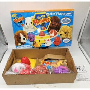 The Happy's The Rockin' Playground Set Dog Cat Pet Toy Interactive W/ 3 Pets NOS